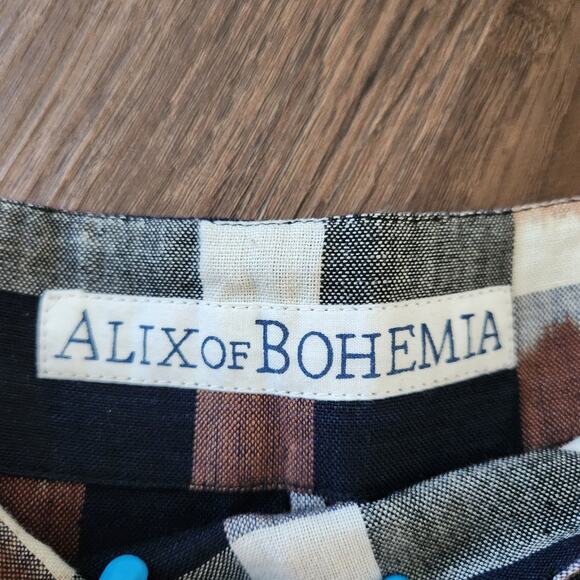 ALIX OF BOHEMIA Charlie Plaid Princess Wide Leg Cotton Pants XL Retro Designer - Picture 5 of 10